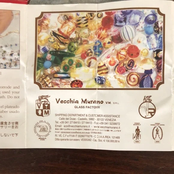 BEAUTUFUL HAND CRAFTED ITALIAN CRYSTAL EARRINGS BY VEECHIA MURANO - Picture 14 of 14